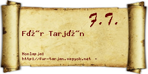Für Tarján névjegykártya